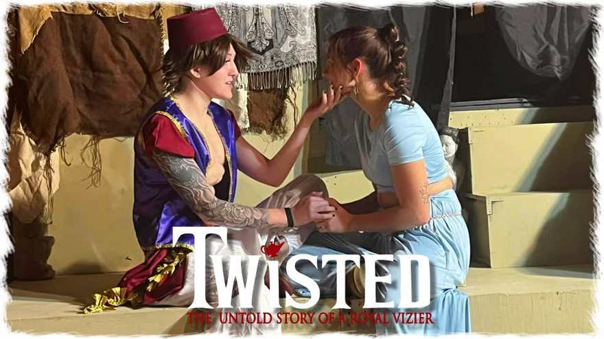 Twisted promo photo — the prince in a fez shares a tender moment with the princess
